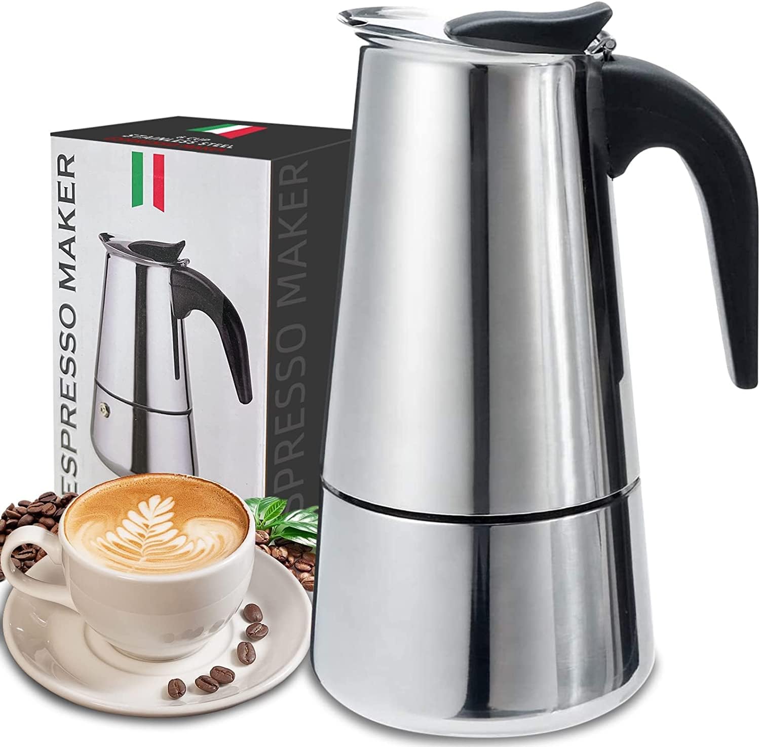 4/6/9 Cups Moka Pot Caffe Mach - Coffee Equipment For Sale 评论和价格